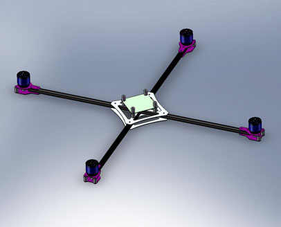 Projeto do quadrocóptero no SolidWorks